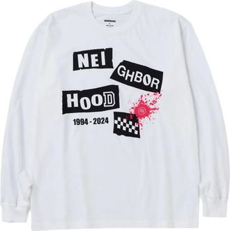 Neighborhood T-shirt con stampa grafica e maniche lunghe - Bianco