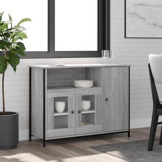 vidaXL Aparador Madera De Ingenier&iacute;a Gris Sonoma 100x35x75 Cm Vidaxl
