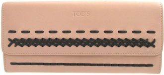 Tod's Pink Leather Long Wallet (Bi-Fold) (Pre-Owned)