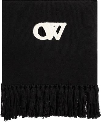 Off-white Wollen Sjaal - Dames - Wintersjaals - Zwart - ONE Size - Wol - Accessoires