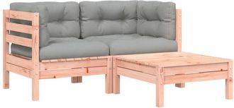 vidaXL Sof&aacute; De Jard&iacute;n Con Cojines Y Reposapi&eacute;s 2 Plazas Vidaxl