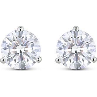 Lightbox Round Lab Grown Diamond Stud Earrings in 4.0Ctw White Gold at Nordstrom