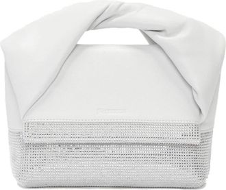 J.W.Anderson small Twister tote bag - women - Lambskin/Kid Suede/glass/Lambskin - OS - White