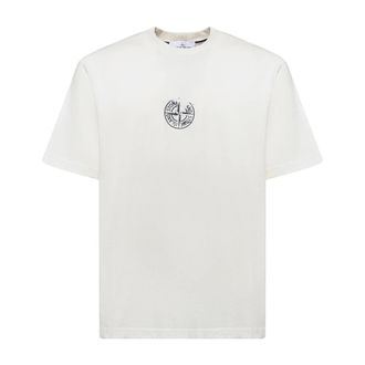Stone Island Vertical Placement T-shirt - Heren - T-shirts - Beige - 2XL - Katoen - Tops