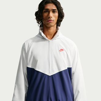 Nike Mens Windrunner Lightweight Half-Zip Jacket in White | IF3390-121
