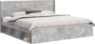 vidaXL Estructura De Cama Con Almacenamiento Y Cabecero Gris Hormig&oacute;n Vidaxl