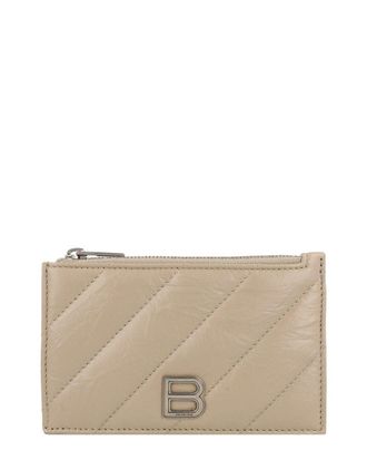 Balenciaga Long Crush Leather Card Holder