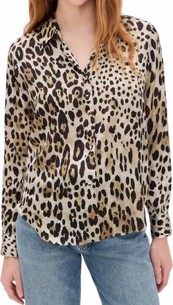 Misa Celine Top In Leopard Print