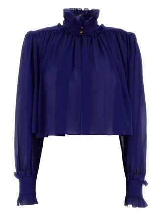 Chlo&eacute; ruffled georgette blouse - Blue