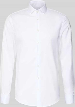 Jake*s Slim Fit Businesshemd aus Twill in Weiss, Gr&ouml;&szlig;e 35/36
