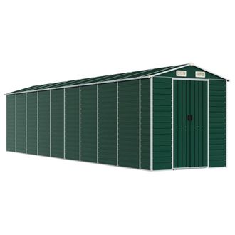 Berkfield Home Garden Shed Green 191x810x198 cm Galvanised Steel | Size: 191 x 810 x 198 cm
