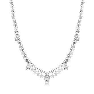 Ross-Simons Italian Sterling Silver Star Drop Necklace