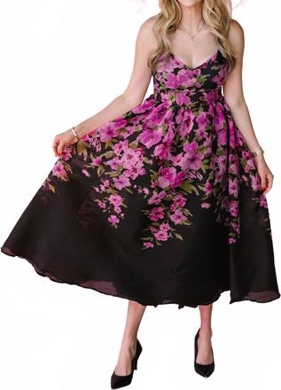 Flying Tomato Floral Print Gown In Black