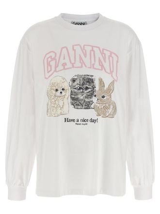 Ganni Animal Print T-Shirt