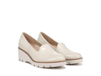 Vionic Willa Wedge Womens Shoes Cream Patent : 12 W, Leather