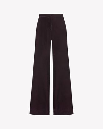 Serena Bute Velvet Flare Trouser - Plum Purple