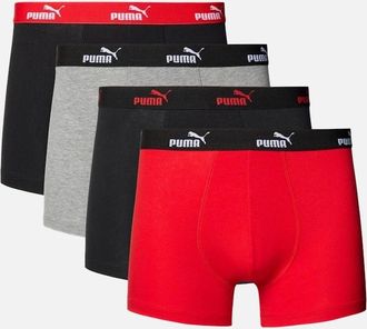 Puma Mens 4-Pack No.1 Logo Boxer Briefs, Red/Grey/Black - Size: 33/32/32