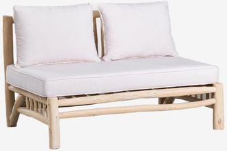 Sklum Sofá de jardín de 2 plazas sin reposabrazos en madera de teca Narel SKLUM