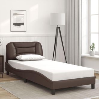 vidaXL Vidaxl - Estructura De Cama Sin Colch&oacute;n Cuero Sint&eacute;tico Marr&oacute;n 90x200 Cm