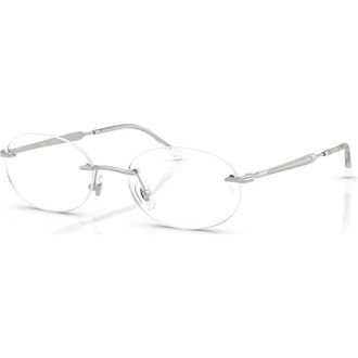 Ray-Ban 52mm Oval optical glasses in Silver at Nordstrom