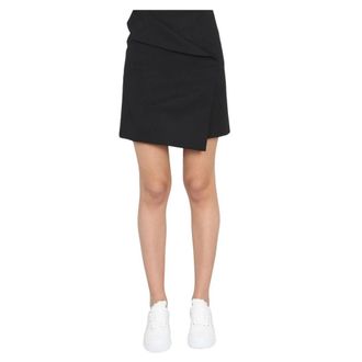 Alexander McQueen Rokken, Dames, Zwart, S, Asymmetrical Lapels Side