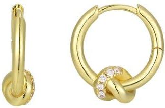 Adornia 14K Gold Plated Cubic Zirconia Knot Huggie Hoop Earrings at Nordstrom Rack