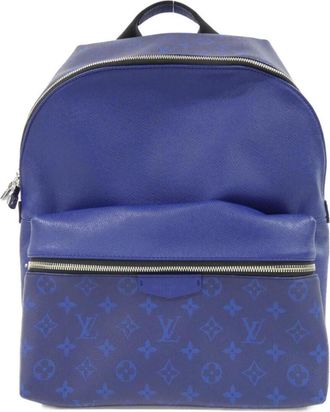 Louis Vuitton Taigarama Cobalt Coated Canvas Leather Backpack (Pre-Owned)