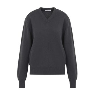 Christophe Lemaire Truien & Vesten, Dames, Zwart, S, Kasjmier, V-Neck Trui