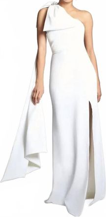 Sachin & Babi Valeria Single-Shoulder Gown In Neutral
