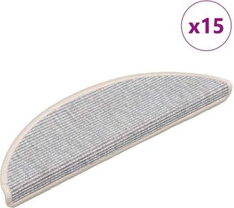 vidaXL Vidaxl - Alfombrillas Para Escaleras 15 Unidades 56x17x3 Cm Plateadas Semicirculares