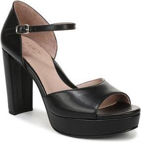 Naturalizer Novi Platform Sandal - Wide Width Available in Black Faux Leather at Nordstrom Rack, Size 7.5
