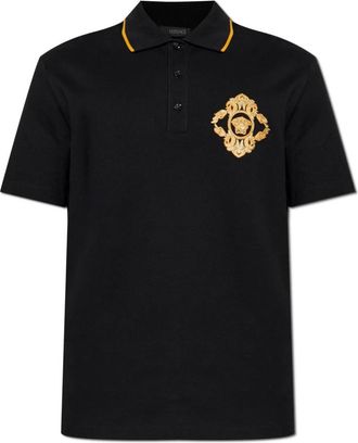 Versace Polo met het Hoofd van Medusa - Heren - Polos - Zwart - XL - Katoen - Tops