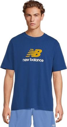 New Balance Athletics Logo T-shirt Mens Clothing Galaxy Blue : MD, Cotton