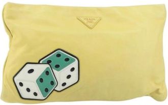 Prada Pre-owned Clutches, female, Yellow, Size: ONE SIZE Pre-owned Leather Clutch