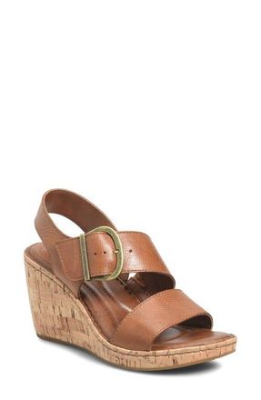 B&oslash;rn Sapphire Platform Slingback Sandal in Tan Leather at Nordstrom, Size 10