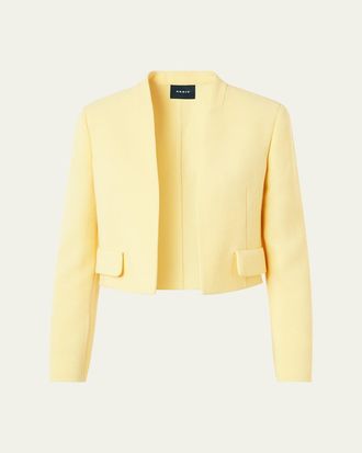Akris Helena Wool Crepe Open-Front Short Jacket
