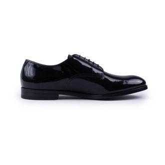 Doucal's Zwarte Leren Veterschoenen - Heren - Veterschoenen - Zwart - 41 EU - Leer - Schoenen