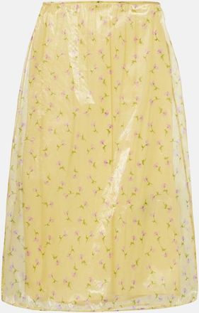 Jil Sander Floral organdy midi skirt