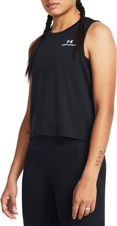 Under Armour Vanish Energy Crop Tank in Black //White at Nordstrom, Size Xx-Large