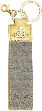 Vivienne Westwood Re-Jacquard Orborama Gold &Grey Keyring S82030101