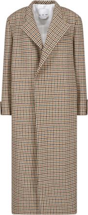 SA SU PHI Multicolor Checkered Wool Belted Coat