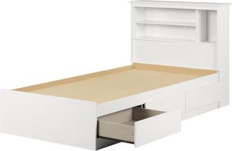 South Shore Furniture Gramercy Bed and Headboard Set, Pure White