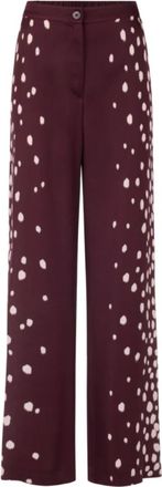 Marc Cain Warri Wijde Broek - Dames - Wijde Broeken - Paars - L - Broeken