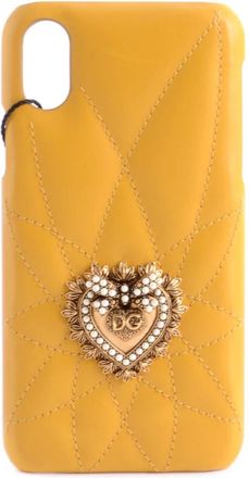 Dolce & Gabbana Phone Accessories, female, Yellow, Size: ONE SIZE Devotion Case iPhone X / XS