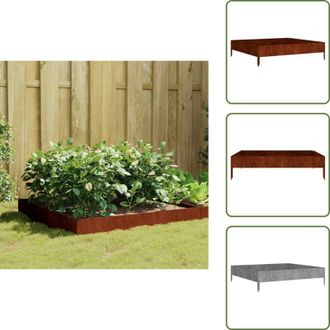 vidaXL Fioriera decorativa - vidaXL Fioriera Rialzata da Giardino 100x100x26 cm in Acciaio Corten - Fioriera per giardino