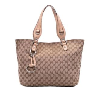 Gucci Pre-owned Tote Bags, female, Brown, Size: ONE SIZE Pre-owned Canvas Tote Bag
