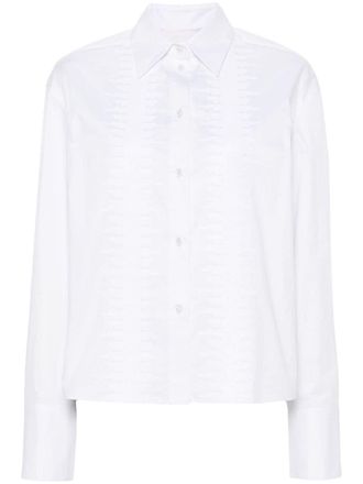 Genny sequin-embellished poplin shirt - White