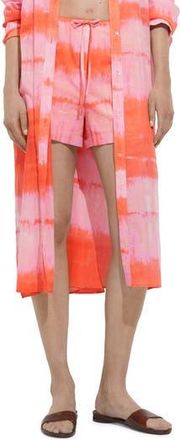 Mango Tie Dye Elastic Waist Drawstring Shorts in Orange at Nordstrom Rack, Size X-Small