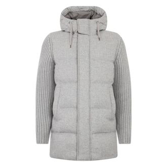 Herno Padded Jacket with Adjustable Hood - male - Herno - Winter Jackets - Gray - XL - Jackets