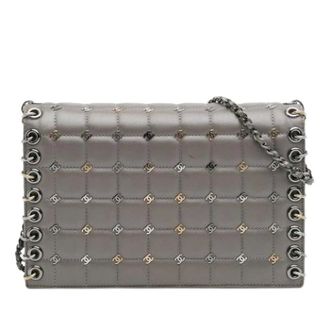 Chanel Pre-owned Vintage Flap Shoulder Bag - Dames - Pre-owned - Grijs - Maat: ONE Size Leer